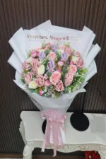 ช่อแบงค์พับรวมดอกไม้ประดิษฐ์