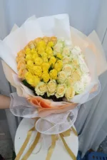 ช่อดอกกุหลาบสีเหลือง