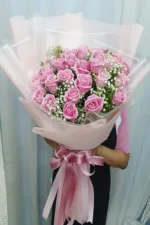 ช่อดอกกุหลาบสีชมพู-PR1001 - Image 3