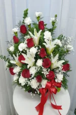 กระเช้าดอกไม้สีแดง-BR1003 - Image 2