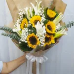 ช่อดอกทานตะวัน6ดอกห่อน้ำตาล