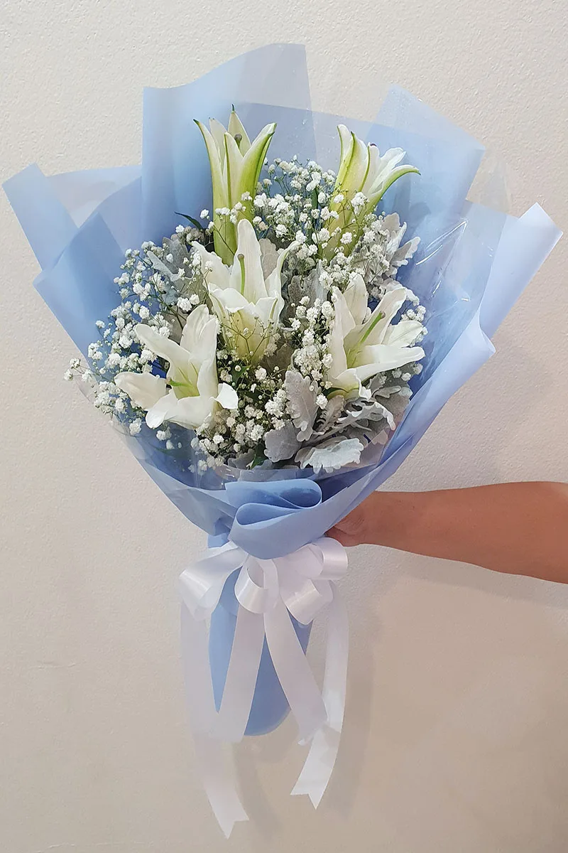 ช่อดอกลิลลี่ขาว5ดอก