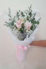 ช่อดอกลิลลี่ชมพู3ดอก