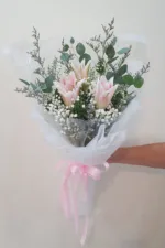 ช่อดอกลิลลี่ชมพู3ดอก