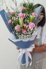 ช่อดอกไม้สดสีชมพู-PF1003 - Image 2