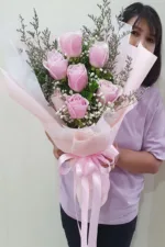 ช่อดอกกุหลาบชมพู