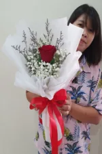 ช่อดอกกุหลาบ1ดอก