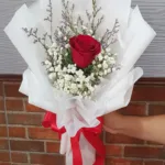 ช่อดอกกุหลาบแดง1ดอก