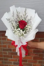 ช่อดอกกุหลาบแดง1ดอก