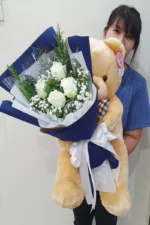 ช่อดอกไม้กับตุ๊กตาหมี-TR1002 - Image 2