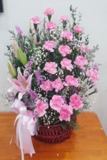 กระเช้าดอกไม้สีชมพู-PB1006 - Image 2