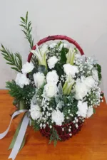 กระเช้าดอกไม้สีขาว-WB1001 - Image 2