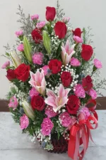 กระเช้าดอกไม้สีแดง-BR1004 - Image 2