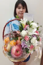 กระเช้าผลไม้ดอกไม้สด-FB1004 - Image 2