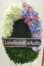 พวงหรีดดอกไม้สดสีชมพู-W1003 - Image 2