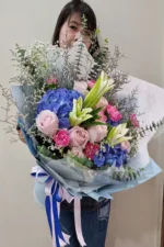 ช่อดอกไม้สดสีฟ้า-BF1004 - Image 4