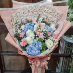 ช่อเรียงแบงค์ในช่อดอกไม้สด