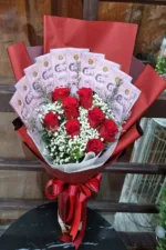 ช่อดอกกุหลาบเรียงแบงค์