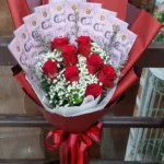 ช่อเรียงแบงค์ในช่อดอกกุหลาบ