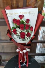 ช่อดอกกุหลาบแดง10ดอก