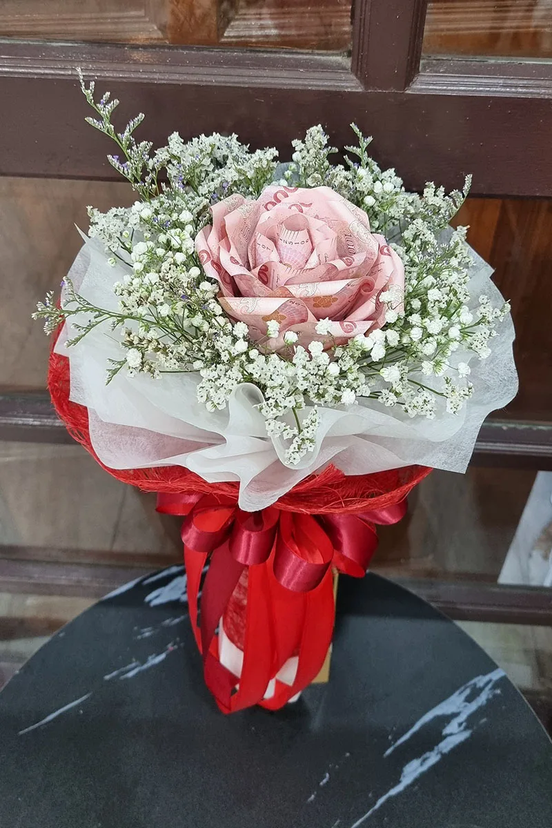 ช่อแบงค์ร้อยพับดอกเดียว