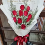 ช่อดอกกุหลาบแดง10ดอก