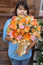 แจกันดอกไม้สดสีส้ม-VF1013 - Image 4