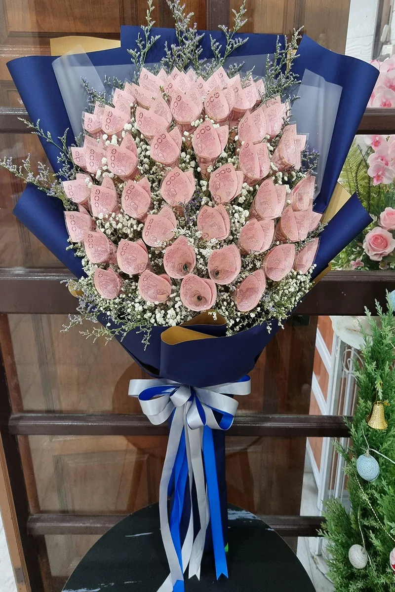 ช่อแบงค์ม้วน50ใบ ช่อแบงค์ร้อยม้วน50ใบ