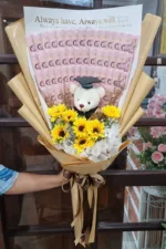 ช่อเรียงแบงค์ตุ๊กตาหมีรับปริญญา