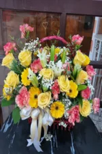 กระเช้าดอกไม้สีเหลือง-YB1005 - Image 2