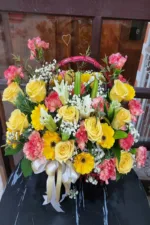 กระเช้าดอกไม้สีเหลือง-YB1005 - Image 3