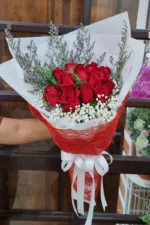 ช่อดอกกุหลาบแดง12ดอก