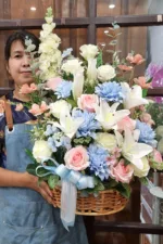 กระเช้าดอกไม้ประดิษฐ์-AB1006 - Image 3