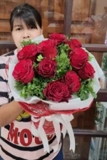 ช่อดอกกุหลาบแดง10ดอก