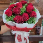 ช่อดอกกุหลาบแดง10ดอก