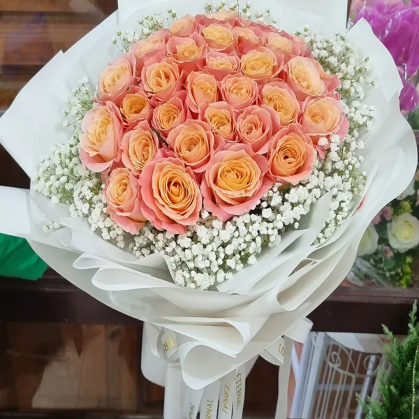 ช่อดอกกุหลาบสีส้ม