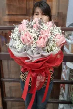 ช่อแบงค์ร้อยพับดอกกุหลาบ