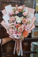 ช่อดอกไม้ประดิษฐ์สีชมพู-AC1003 - Image 3