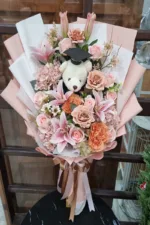 ช่อดอกไม้ประดิษฐ์สีชมพู-AC1003 - Image 4