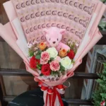 ช่อเรียงแบงค์ตุ๊กตาหมี