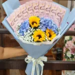 ช่อเรียงแบงค์ในช่อดอกทานตะวัน