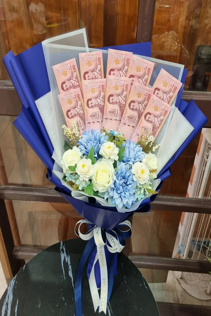 ช่อดอกไม้ปัจฉิม ช่อแบงค์