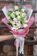 ช่อดอกไม้สดสีชมพู-PF1020 - Image 3