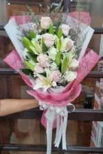 ช่อดอกไม้สดสีชมพู-PF1020 - Image 2