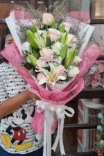 ช่อดอกไม้สดสีชมพู-PF1020 - Image 4