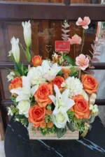 กระเช้าดอกไม้ประดิษฐ์-AB1007 - Image 3