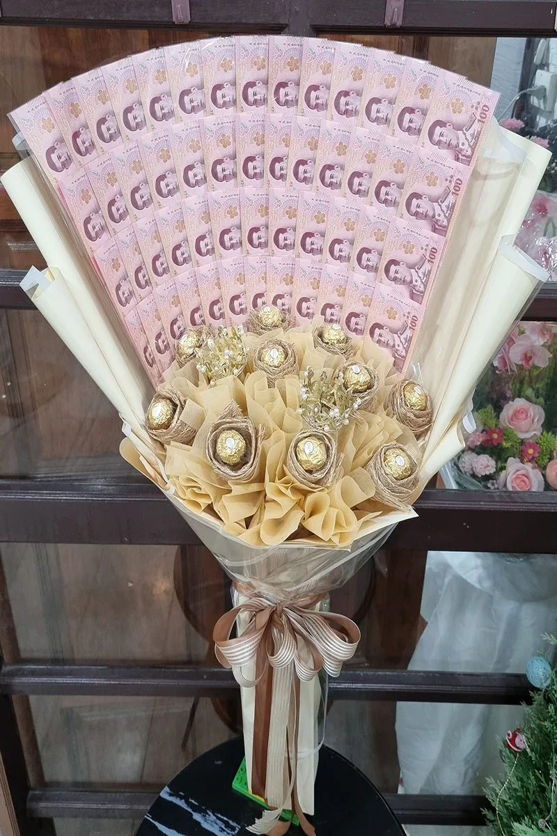 ช่อช็อคโกแล๊ตเรียงแบงค์