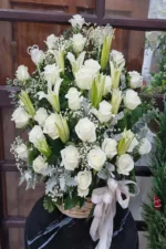 กระเช้าดอกไม้สีขาว-WB1002 - Image 3