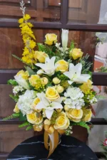 แจกันดอกไม้ประดิษฐ์สีเหลือง-AL1006 - Image 2