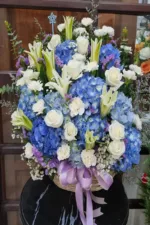 กระเช้าดอกไม้สีฟ้า-BB1005 - Image 2